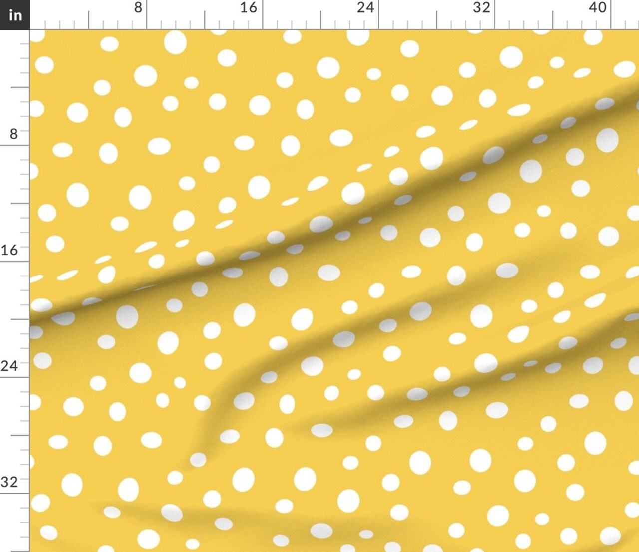 Yellow Polka Dots Retro Modern Custom Printed Fabric by Spoonflower Various Fabrics by the Yard or Fat Quarter
